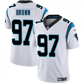 Men\'s Carolina Panthers #97 Bobby Brown White 2025 Vapor Limited Football Stitched Jersey Cheap