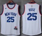Wholesale Cheap Knicks #25 Derrick Rose New White Stitched NBA Jersey