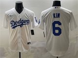 Men's Los Angeles Dodgers #6 Hyeseong Kim White Cool Base Stitched Baseball Jersey Cheap