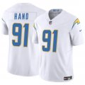 Cheap Men's Los Angeles Chargers #91 Da'Shawn Hand White 2025 F.U.S.E. Vapor Limited Football Stitched Jersey