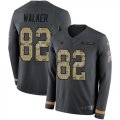 Wholesale Cheap Nike Titans #82 Delanie Walker Anthracite Salute to Service Men's Stitched NFL Limited Therma Long Sleeve Jersey