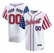 Cheap Men's Detroit Tigers ACTIVE PLAYER Custom White 2025 Independence Day Vapor Premier Limited Stitched Baseball Jersey