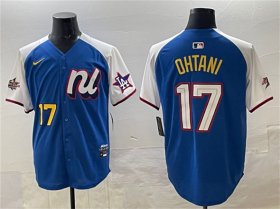 Men\'s National League #17 Shohei Ohtani Blue Alternate 2025 All-Star Edition Limited Stitched Baseball Jersey Cheap Wholesale