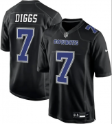 Men's Nike Dallas Cowboys #7 Trevon Diggs Carbon Black Fashion Game Jersey Cheap Wholesale