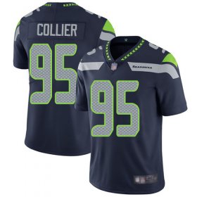 Wholesale Cheap Nike Seahawks #95 L.J. Collier Steel Blue Team Color Men\'s Stitched NFL Vapor Untouchable Limited Jersey