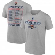 Men's Florida Panthers Heather Gray 2025 Stanley Cup Final Roster T-Shirt Cheap