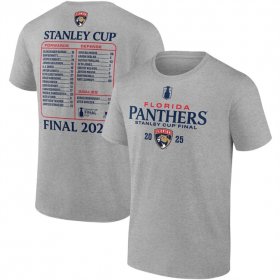 Men\'s Florida Panthers Heather Gray 2025 Stanley Cup Final Roster T-Shirt Cheap