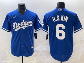Men\'s Los Angeles Dodgers #6 H.S.Kim Royal Cool Base Stitched Baseball Jersey Cheap