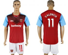 Wholesale Cheap West Ham United #11 Valencia Home Soccer Club Jersey