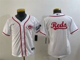 Youth Cincinnati Reds Team Big Logo White 2025 Speedway Classic Stitched Baseball Jersey Cheap Wholesale