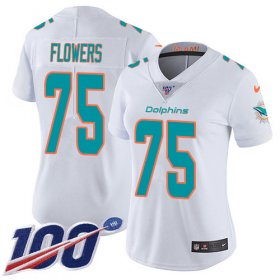 Wholesale Cheap Nike Dolphins #75 Ereck Flowers White Women\'s Stitched NFL 100th Season Vapor Untouchable Limited Jersey