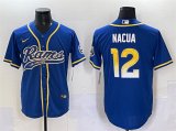 Cheap Men's Los Angeles Rams #12 Puka Nacua Royal Cool Base Stitched Baseball Jersey