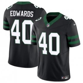 Men\'s New York Jets #40 Donovan Edwards Black 2025 F.U.S.E. Vapor Untouchable Limited Football Stitched Jersey