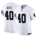 Cheap Men's Las Vegas Raiders #40 Devin White White 2025 F.U.S.E. Vapor Football Stitched Jersey