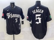 Cheap Men's Texas Rangers #5 Corey Seager Black Mexico 2025 Vapor Premier Limited Stitched Baseball Jersey
