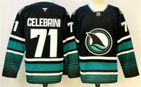 Men\'s San Jose Sharks #71 Macklin Celebrini Black 2024-25 Alternate Stitched Hockey Jersey