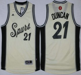 Wholesale Cheap Men\'s San Antonio Spurs #21 Tim Duncan Revolution 30 Swingman 2015 Christmas Day White Jersey