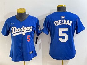 Youth Los Angeles Dodgers #5 Freddie Freeman Royal Gold Limited Stitched Baseball Jersey Cheap Wholesale