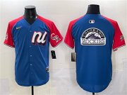 Men's National League Colorado Rockies Team Big Logo Blue Red Alternate 2025 All-Star Edition Limited Stitched Baseball Cheap Wholesale