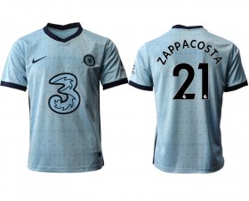 Wholesale Cheap Men 2020-2021 club Chelsea away aaa version 21 Light blue Soccer Jerseys