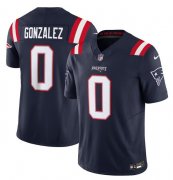Cheap Men's New England Patriots #0 Christian Gonzalez Navy 2025 F.U.S.E. Vapor Limited Football Stitched Jersey