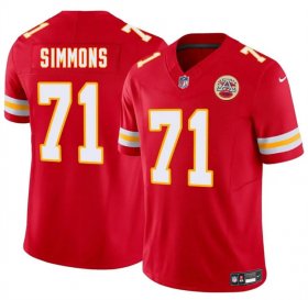 Cheap Men\'sKansas City Chiefs #71 Josh Simmons Red 2025 Draft F.U.S.E. Vapor Untouchable Limited Football Stitched Jersey