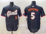 Cheap Men's San Francisco Giants #5 Mike Yastrzemski Anthracite 2025 City Connect Limited Stitched Baseball Jersey