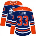 Wholesale Cheap Adidas Oilers #33 Cam Talbot Royal Alternate Authentic Women's Stitched NHL Jersey