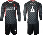 Wholesale Cheap Men 2021 Liverpool away long sleeves 4 soccer jerseys