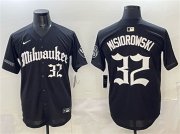 Men's Milwaukee Brewers #32 Jacob Misiorowski Black 'Gothic 414 Shadows Edition' Vapor Premier Limited Stitched Jersey Cheap Wholesale