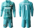 Wholesale Cheap 2020-21 Inter Milan lake blue goalkeeper 1# HANDANOVIC long sleeve soccer jerseys