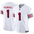 Men's San Francisco 49ers #1 Ricky Pearsall New White 2025 F.U.S.E. Vapor Untouchable Limited Football Stitched Jersey Cheap