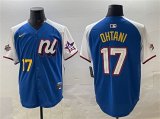 Men's National League #17 Shohei Ohtani Blue Alternate 2025 All-Star Edition Limited Stitched Baseball Jersey Cheap Wholesale