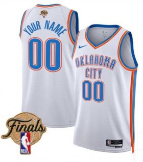 Men\'s Oklahoma City Thunder Active Player Custom White 2025 Association Edition Stitched Basketball Jersey Cheap