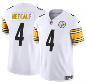 Men\'s Pittsburgh Steelers #4 DK Metcalf White 2024 F.U.S.E. Vapor Untouchable Limited Football Stitched Jersey Cheap