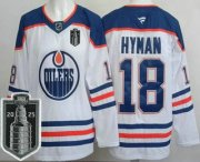 Cheap Men's Edmonton Oilers #18 Zach Hyman White 2025 Stanley Cup Final Authentic Jersey