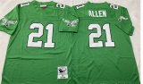 Men's Philadelphia Eagles #21 Eric Allen Kelly Green Throwback Stitched Football Jersey