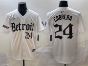 Cheap Men's Detroit Tigers #24 Miguel Cabrera White'Motor Gothic Edition' Vapor Premier Limited Stitched Baseball Jersey