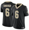 Cheap Men's New Orleans Saints #6 Tyler Shough Black 2025 Draft F.U.S.E. Vapor Limited Football Stitched Jersey