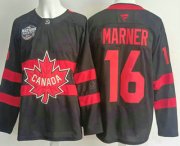 Cheap Men's Canada #16 Mitchell Marner Black 2025 4 Nations Face Off Authentic Jersey