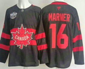 Cheap Men\'s Canada #16 Mitchell Marner Black 2025 4 Nations Face Off Authentic Jersey