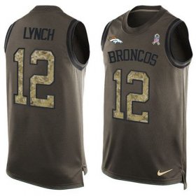 Wholesale Cheap Nike Broncos #12 Paxton Lynch Green Men\'s Stitched NFL Limited Salute To Service Tank Top Jersey