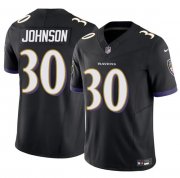 Men's Baltimore Ravens #30 D'Ernest Johnson Black 2025 F.U.S.E Vapor Limited Football Jersey Cheap Wholesale