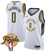 Men's Indiana Pacers #0 Tyrese Haliburton White 2025 Finals Association Edition Stitched Basketball Jersey Cheap
