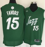 Wholesale Cheap Men's Utah Jazz #15 Derrick Favors adidas Green 2016 Christmas Day Stitched NBA Swingman Jersey
