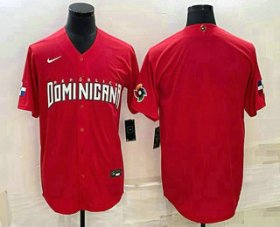 Cheap Men\'s Dominican Republic Baseball Blank 2023 Red World Classic Stitched Jerseys