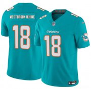 Cheap Men's Miami Dolphins #18 Nick Westbrook-Ikhine Aqua 2025 Draft F.U.S.E. Vapor Limited Football Stitched Jersey