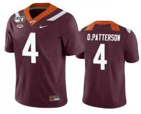 Wholesale Cheap Men\'s Virginia Tech Hokies #4 Quincy Patterson II Maroon 150th College Football Nike Jersey