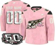 Cheap Men's Washington Capitals Customized Pink 50th Anniversary Authentic Jersey