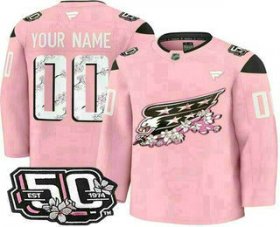 Cheap Men\'s Washington Capitals Customized Pink 50th Anniversary Authentic Jersey